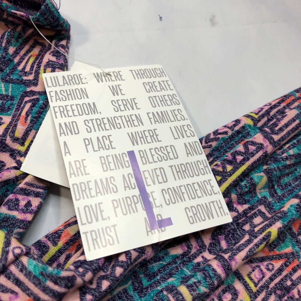 Lularoe Pastel Geometric Julia Fitted Dress - Picture 3 of 8